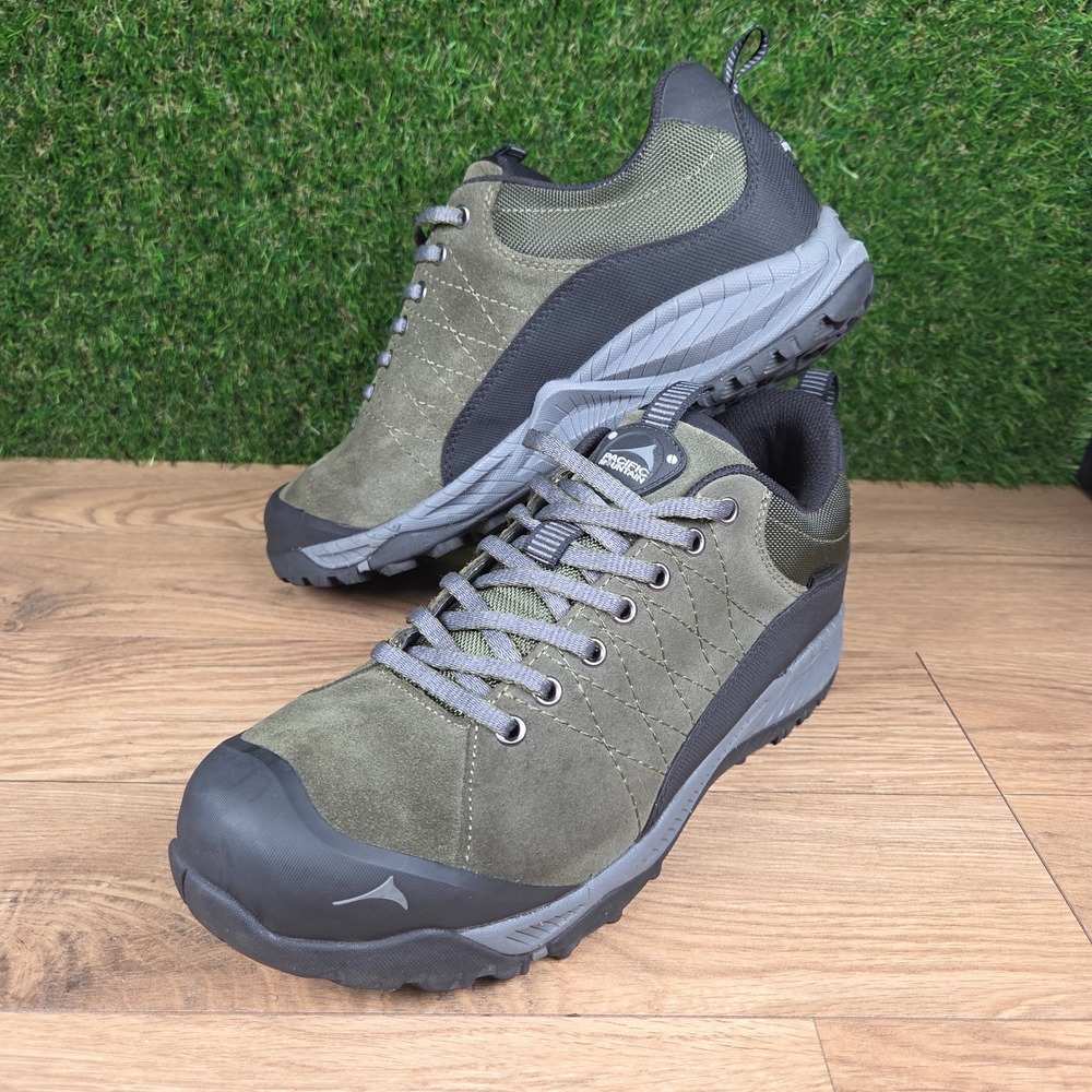 Pacific Mountain Mead Mens Hiking Shoes Green Waterproof Suede PM006301-060 11.5 - Picture 7 of 16